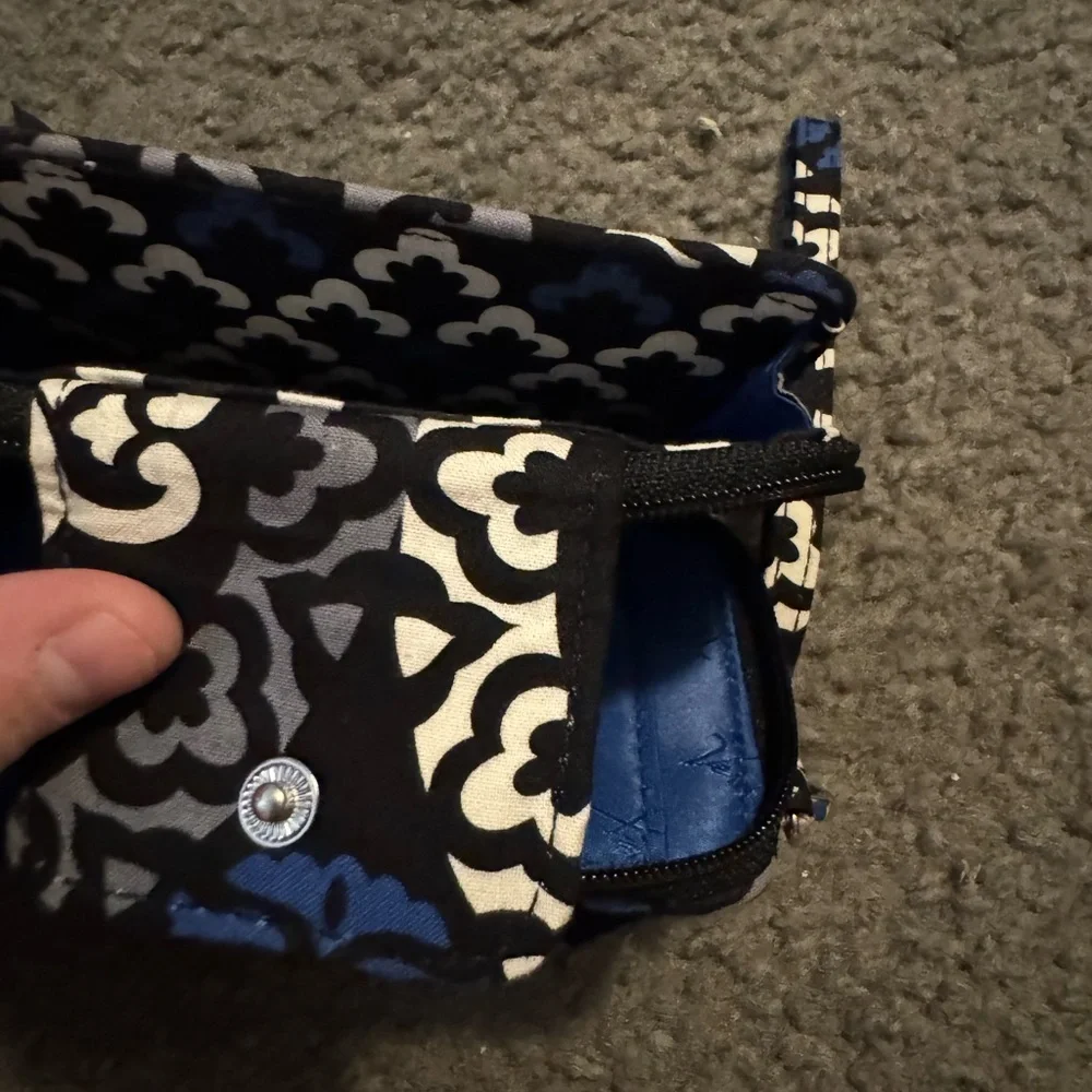 Vera Bradley Black and Blue Clutch with Chain Strap